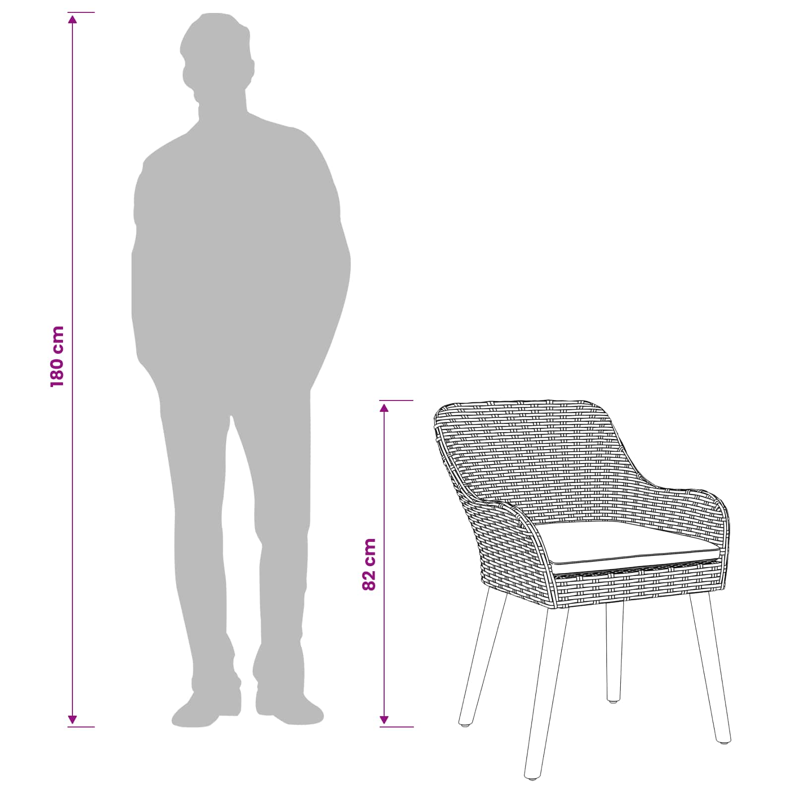 Have Spisebordssæt Med Pude 7 Dele Lysegrå Polyrattan - Billede 6