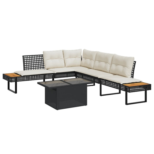 Sofasæt Til Haven 2 Dele Med Hynder Polyrattan Og Glas