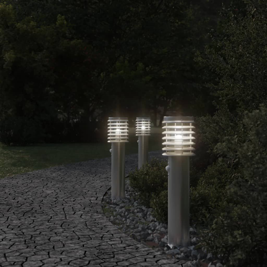Udendørs Standerlampe Med Sensor 60 Cm Rustfrit Stål Sølvfarvet - Billede 3