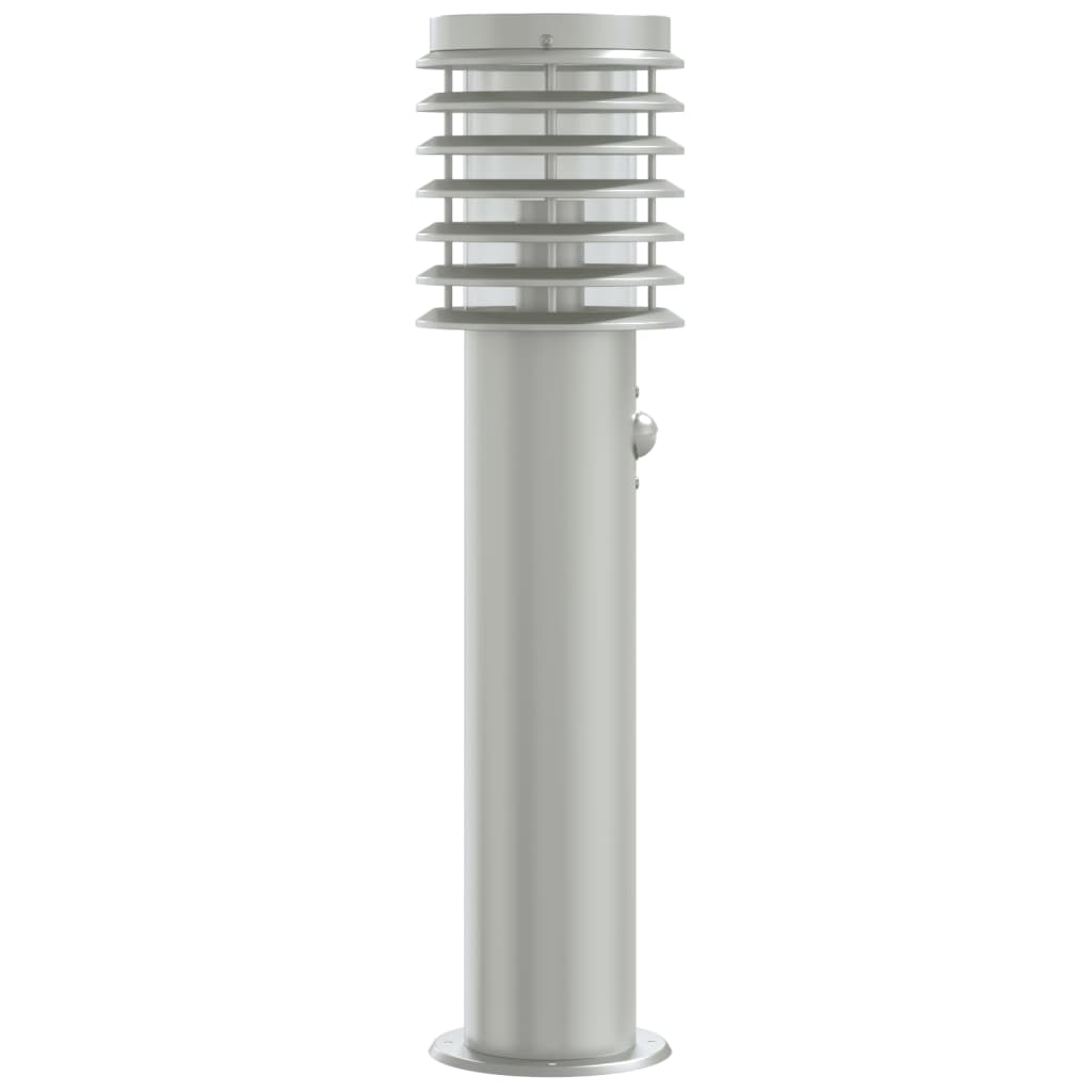 Udendørs Standerlampe Med Sensor 60 Cm Rustfrit Stål Sølvfarvet - Billede 5
