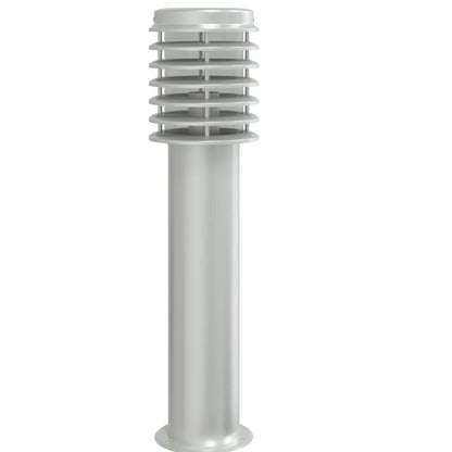 Udendørs Standerlamper 3stk Stikkontakt 60cm Rustfrit Stål Sølv - Billede 4
