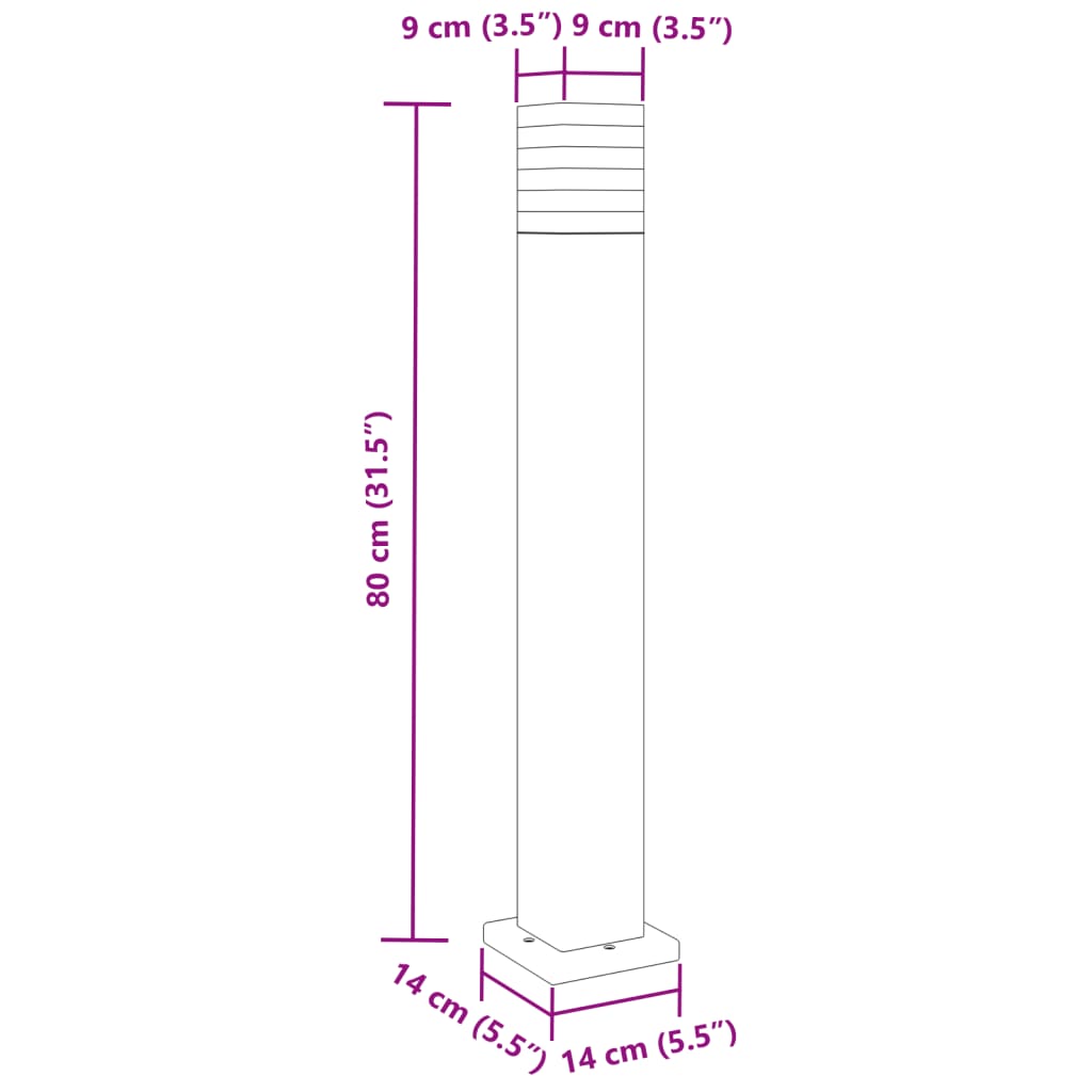 Udendørs Standerlamper Aluminium Sort - Billede 7