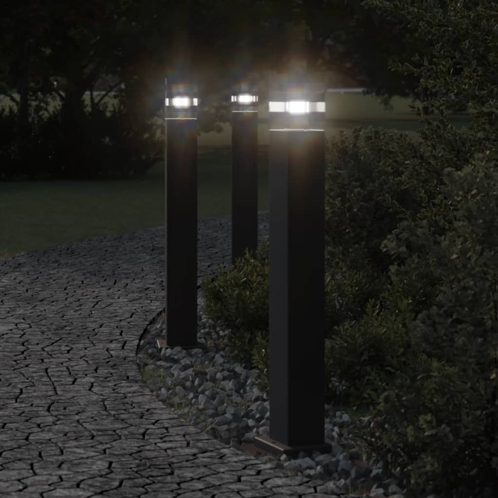 Udendørs Standerlamper Aluminium Sort - Hovedbillede