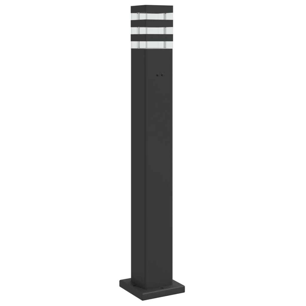 Udendørs Standerlampe Med Stikkontakt Aluminium Sort - Billede 2