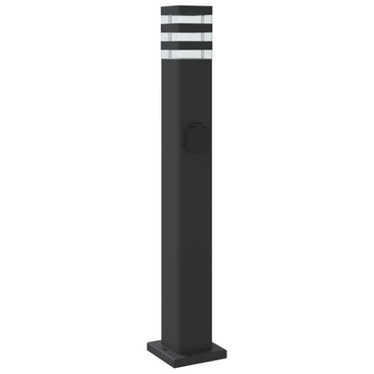 Udendørs Standerlampe Med Stikkontakt Aluminium Sort - Billede 6