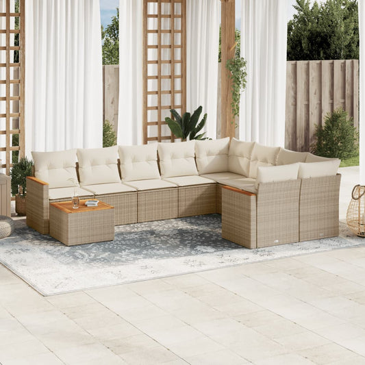 Sofasæt Til Haven 10 Dele Med Hynder Polyrattan - Hovedbillede