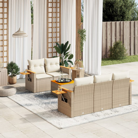 Sofasæt Til Haven 6 Dele Med Hynder Polyrattan - Hovedbillede