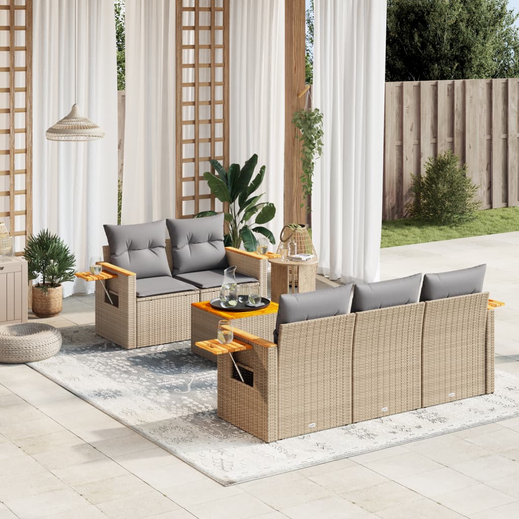 Sofasæt Til Haven 6 Dele Med Hynder Polyrattan - Variant 3259028