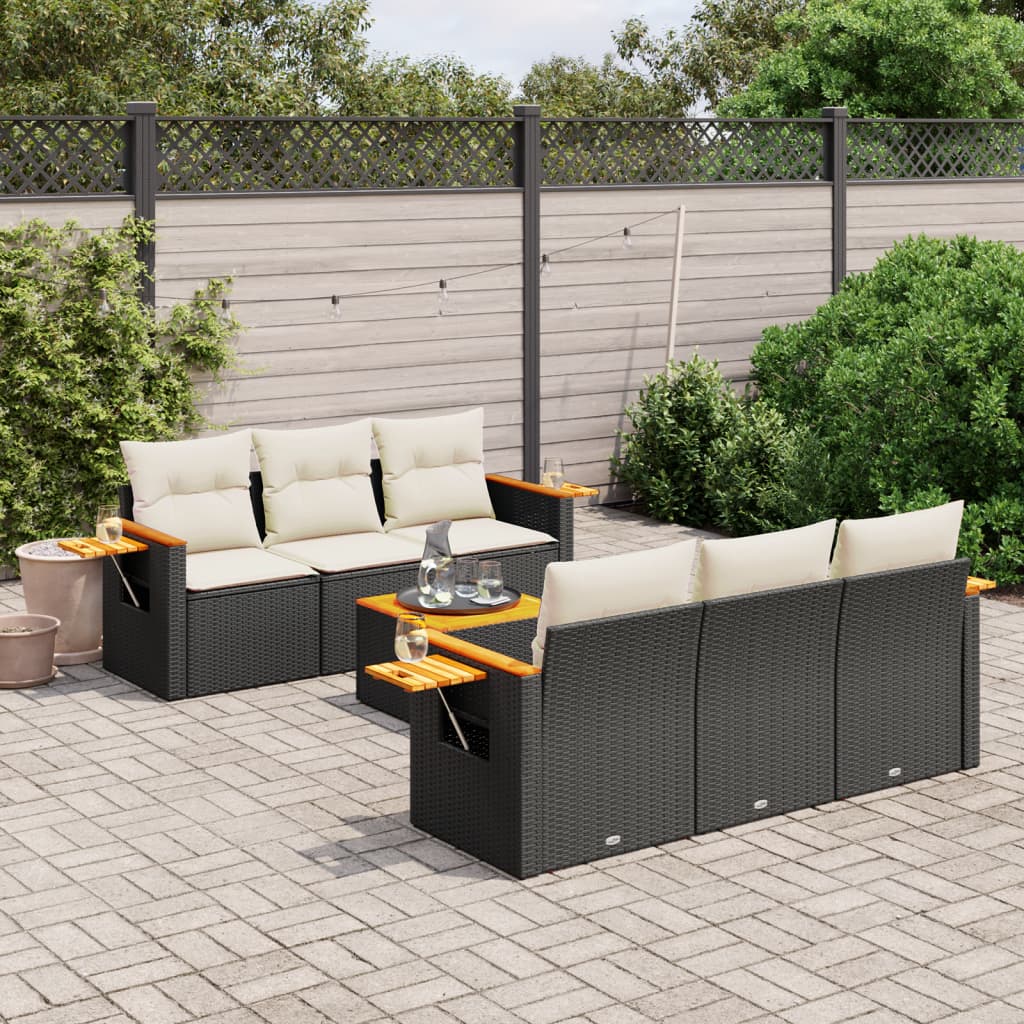 Sofasæt Til Haven 7 Dele Med Hynder Polyrattan - Variant 3259032