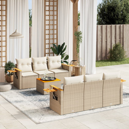Sofasæt Til Haven 7 Dele Med Hynder Polyrattan - Hovedbillede