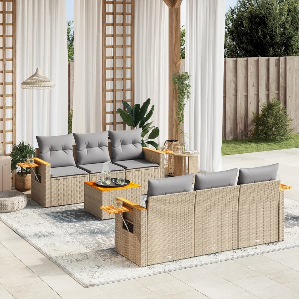 Sofasæt Til Haven 7 Dele Med Hynder Polyrattan - Variant 3259035