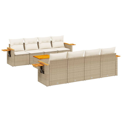 Sofasæt Til Haven 9 Dele Med Hynder Polyrattan - Billede 2