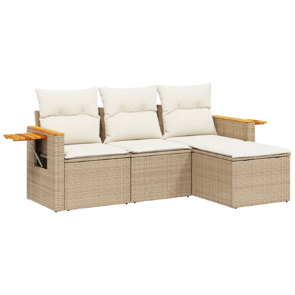 Sofasæt Til Haven 4 Dele Med Hynder Polyrattan - Billede 2