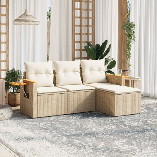 Sofasæt Til Haven 4 Dele Med Hynder Polyrattan - Hovedbillede
