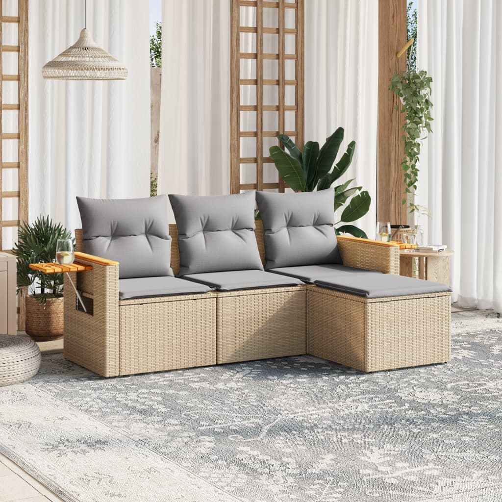 Sofasæt Til Haven 4 Dele Med Hynder Polyrattan - Variant 3259147