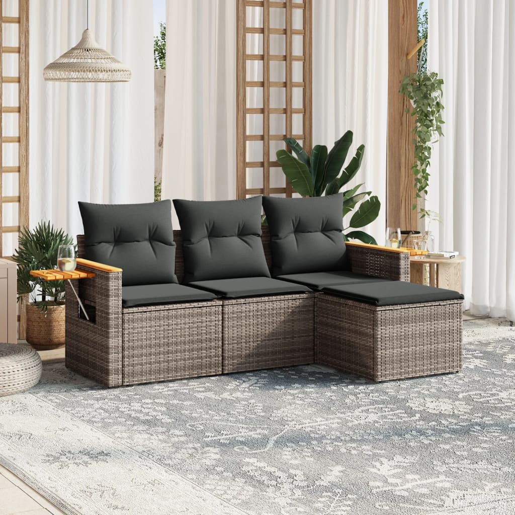 Sofasæt Til Haven 4 Dele Med Hynder Polyrattan - Variant 3259148