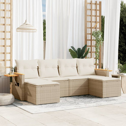 Sofasæt Til Haven 6 Dele Med Hynder Polyrattan - Hovedbillede