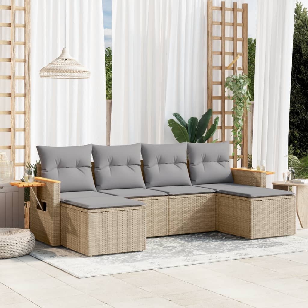 Sofasæt Til Haven 6 Dele Med Hynder Polyrattan - Variant 3259462