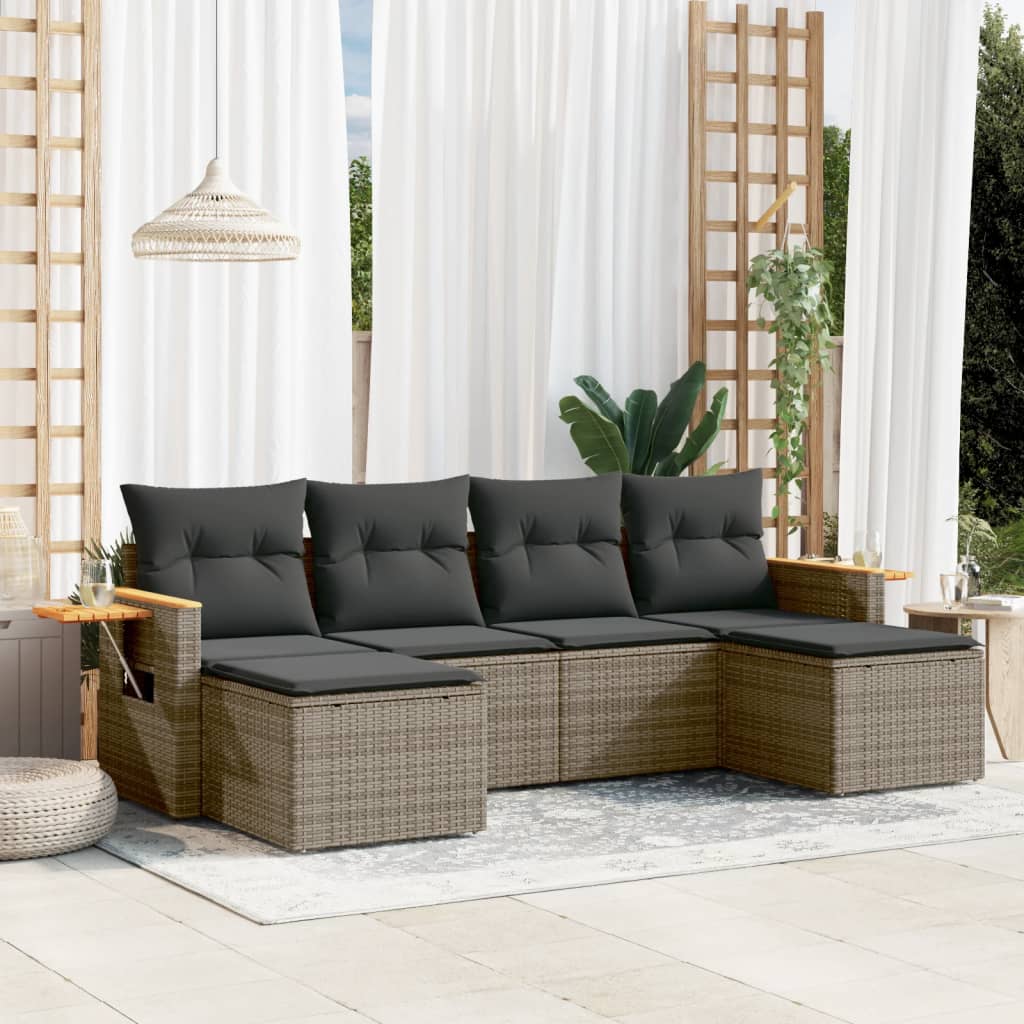 Sofasæt Til Haven 6 Dele Med Hynder Polyrattan - Variant 3259463