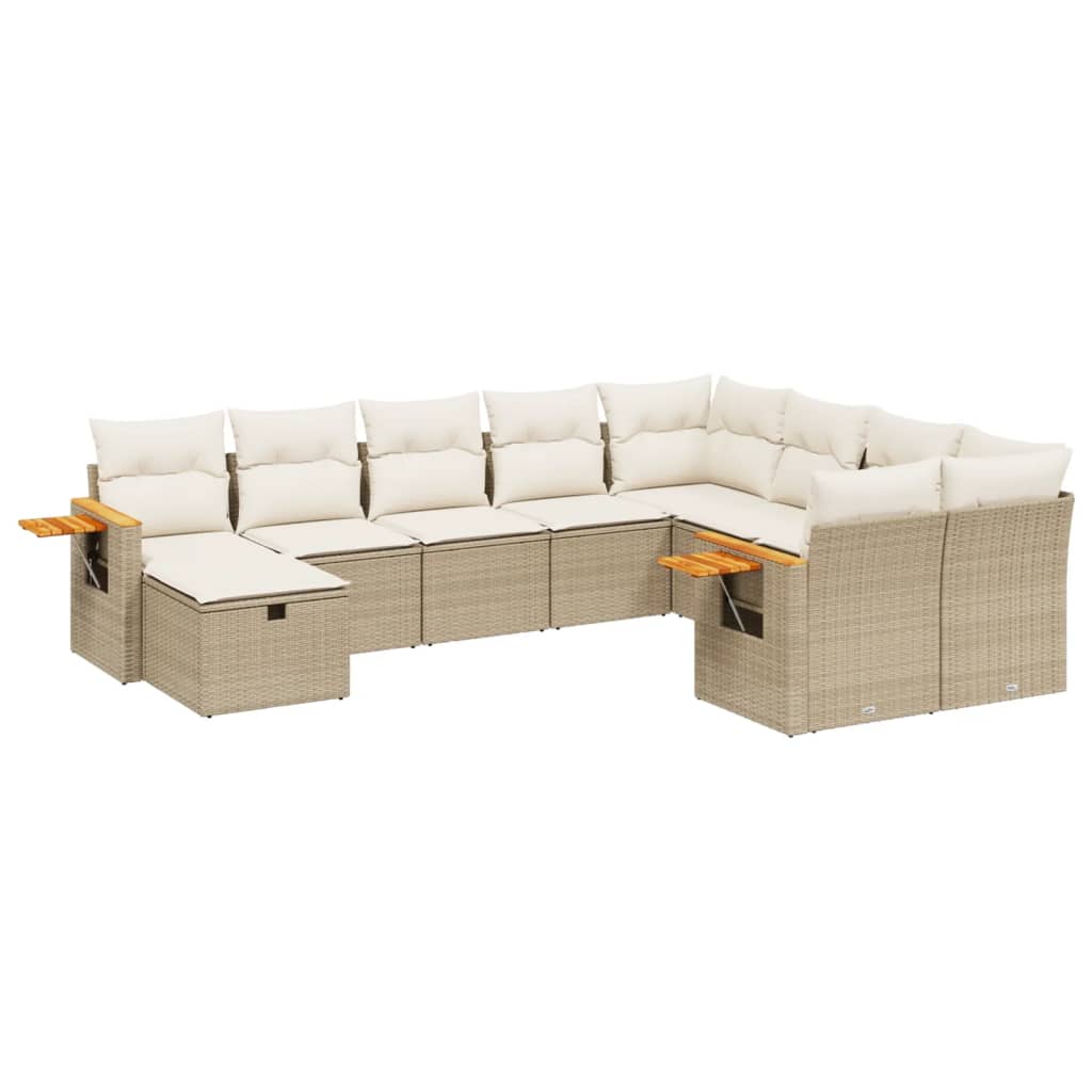 Sofasæt Til Haven 10 Dele Med Hynder Polyrattan - Billede 2