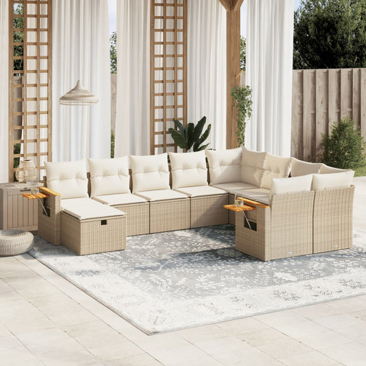 Sofasæt Til Haven 10 Dele Med Hynder Polyrattan - Hovedbillede