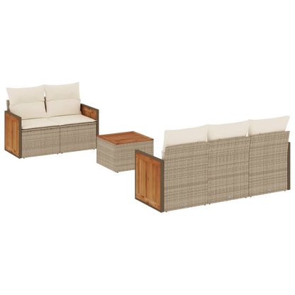 Sofasæt Til Haven 6 Dele Med Hynder Polyrattan - Billede 2
