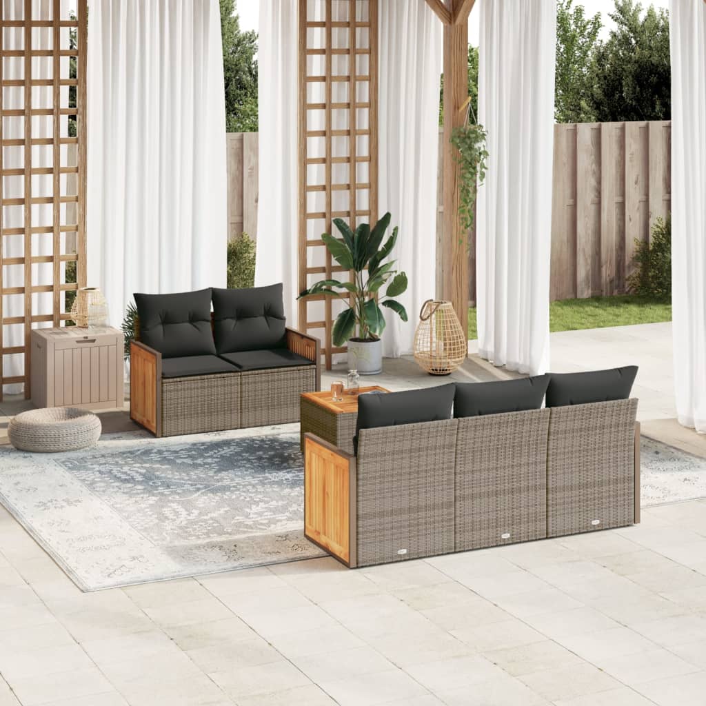 Sofasæt Til Haven 6 Dele Med Hynder Polyrattan - Variant 3259869