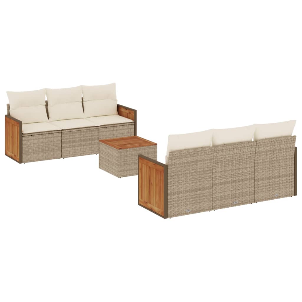 Sofasæt Til Haven 7 Dele Med Hynder Polyrattan - Billede 2