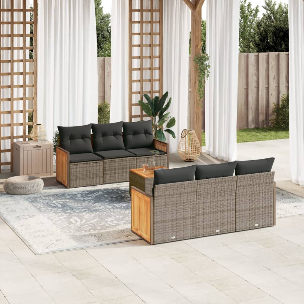 Sofasæt Til Haven 7 Dele Med Hynder Polyrattan - Variant 3259876
