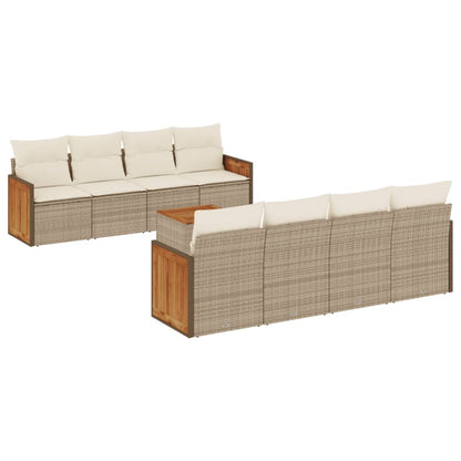 Sofasæt Til Haven 9 Dele Med Hynder Polyrattan - Billede 2