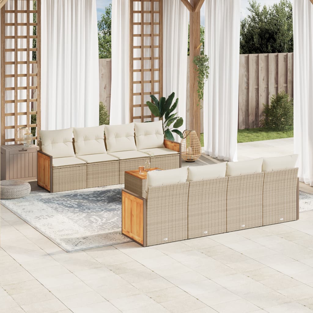 Sofasæt Til Haven 9 Dele Med Hynder Polyrattan - Hovedbillede