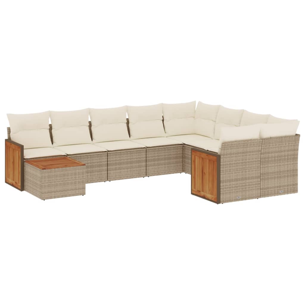 Sofasæt Til Haven 10 Dele Med Hynder Polyrattan - Billede 2