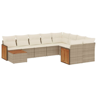 Sofasæt Til Haven 10 Dele Med Hynder Polyrattan - Billede 2
