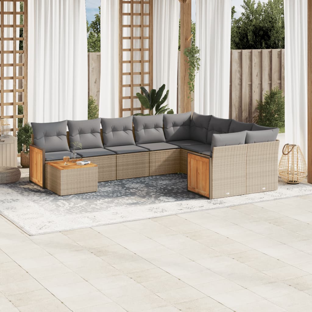 Sofasæt Til Haven 10 Dele Med Hynder Polyrattan - Variant 3260400