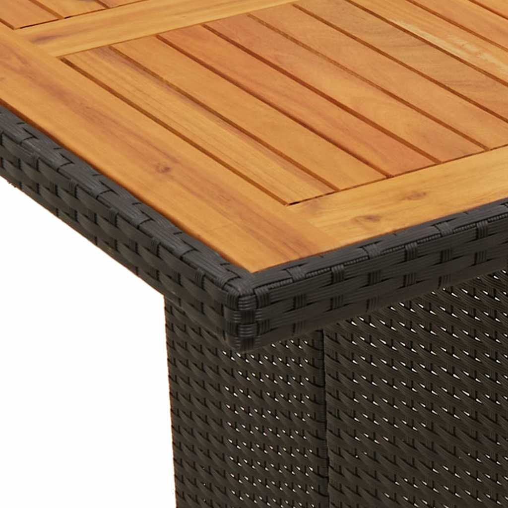 Spisebordssæt Til Haven 7 Dele Med Hynder Polyrattan Sort - Billede 5