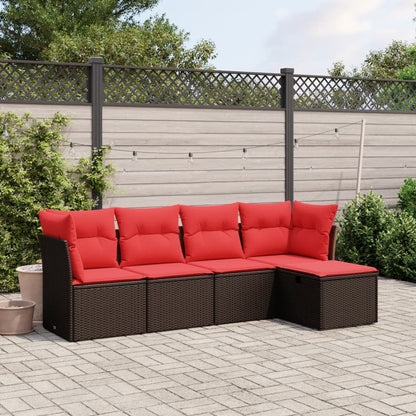 Sofasæt til Haven 5 Dele med Hynder Polyrattan Grå