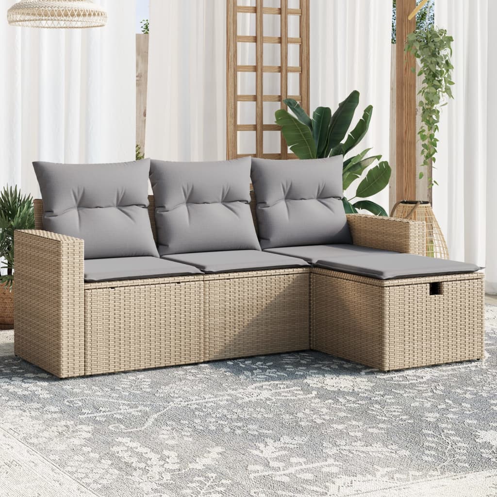 Sofasæt Til Haven 4 Dele Med Hynder Polyrattan - Variant 3263445