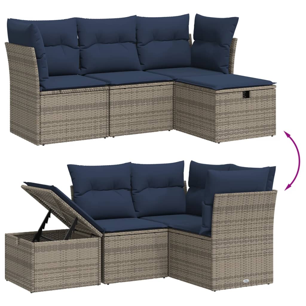 Sofasæt til Haven 4 Dele med Hynder Polyrattan - billede 3