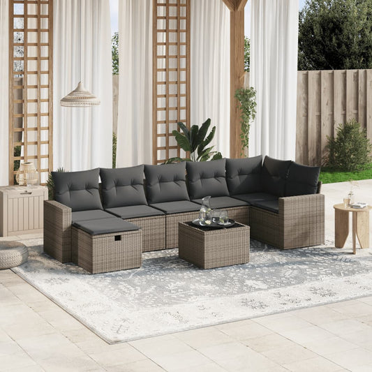 Sofasæt Til Haven 8 Dele Med Hynder Polyrattan - Hovedbillede