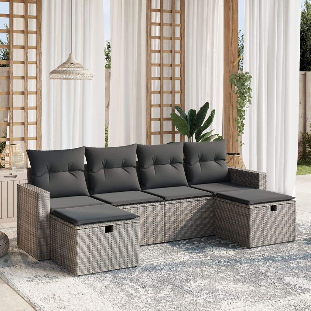 Sofasæt Til Haven 6 Dele Med Hynder Polyrattan - Variant 3263546