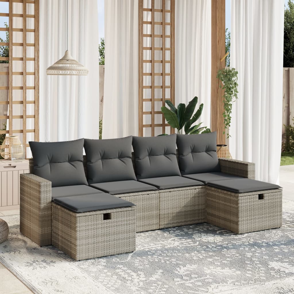 Sofasæt Til Haven 6 Dele Med Hynder Polyrattan - Variant 3263548