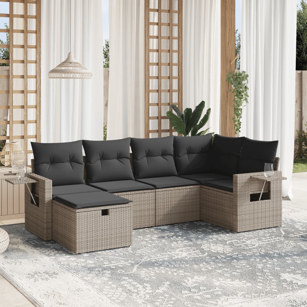 Sofasæt Til Haven 6 Dele Med Hynder Polyrattan - Variant 3263796