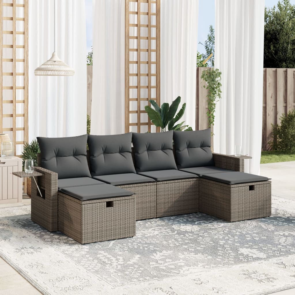 Sofasæt Til Haven 6 Dele Med Hynder Polyrattan - Variant 3263856