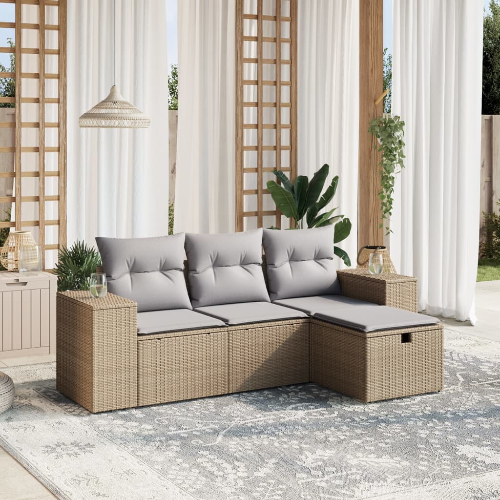 Sofasæt Til Haven 4 Dele Med Hynder Polyrattan - Variant 3264375