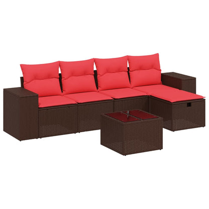 Havesofasæt Med 6 Hynder Polyrattan - Billede 2