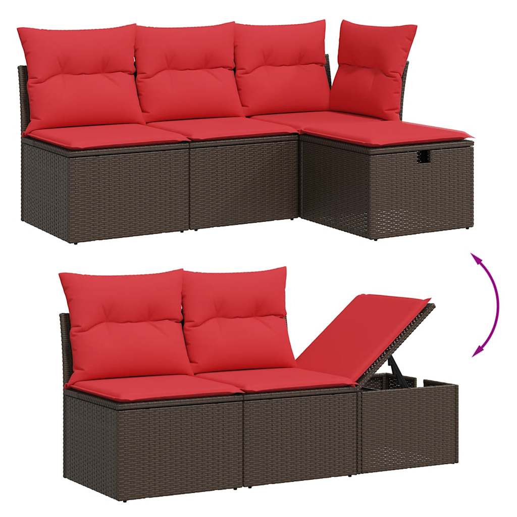 Havesofasæt Med 6 Hynder Polyrattan - Billede 3