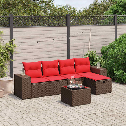 Havesofasæt Med 6 Hynder Polyrattan - Hovedbillede