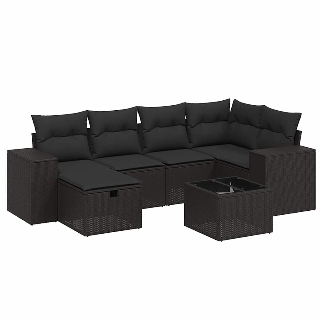Sofasæt Til Haven 7 Dele Med Hynder Polyrattan - Billede 2