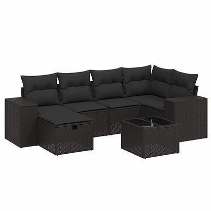 Sofasæt Til Haven 7 Dele Med Hynder Polyrattan - Billede 2