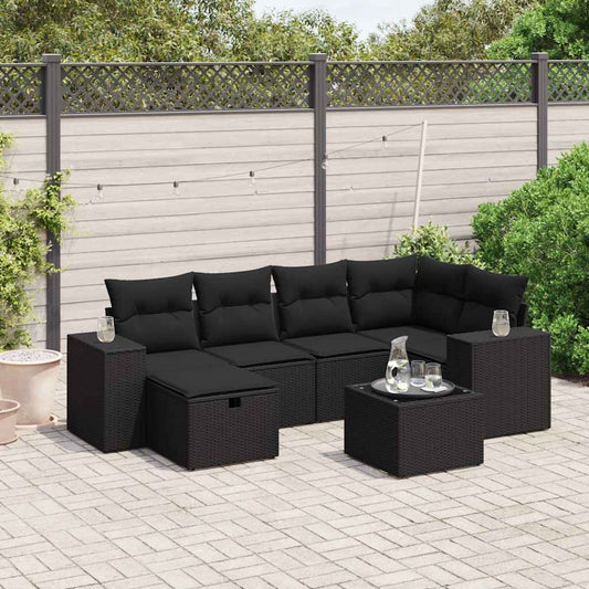 Sofasæt Til Haven 7 Dele Med Hynder Polyrattan - Hovedbillede